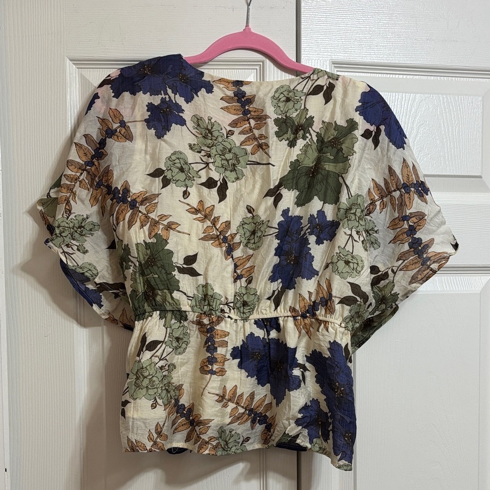 Hayden Women's Floral Blouse - Blue, Green, and Cream - Picture 10 of 13